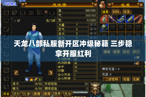 天龙八部私服新开区冲级秘籍 三步稳拿开服红利