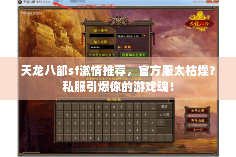 天龙八部sf激情推荐，官方服太枯燥？私服引爆你的游戏魂！
