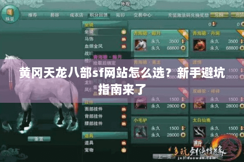 黄冈天龙八部sf网站怎么选？新手避坑指南来了