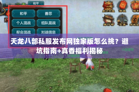 天龙八部私服发布网独家版怎么挑？避坑指南+真香福利揭秘