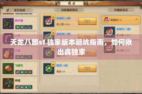 天龙八部sf 独家版本避坑指南，如何揪出真独家