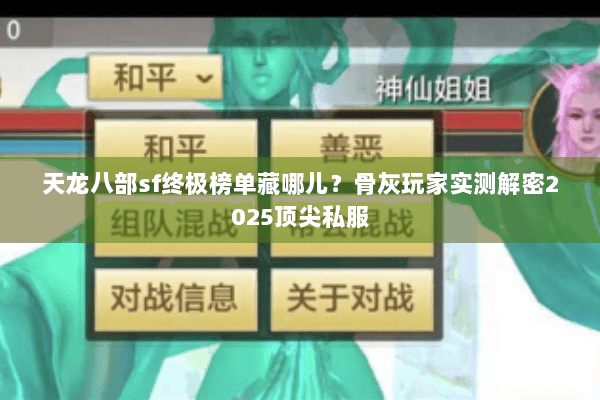 天龙八部sf终极榜单藏哪儿？骨灰玩家实测解密2025顶尖私服