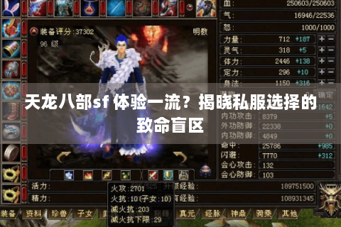 天龙八部sf 体验一流？揭晓私服选择的致命盲区