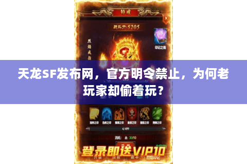 天龙SF发布网，官方明令禁止，为何老玩家却偷着玩？
