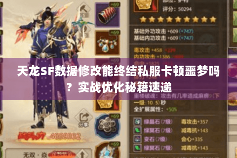 天龙SF数据修改能终结私服卡顿噩梦吗？实战优化秘籍速递