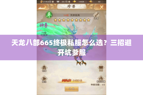 天龙八部665终极私服怎么选？三招避开坑爹服
