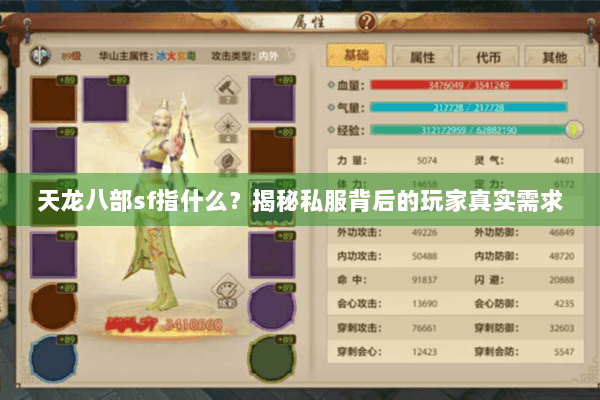 天龙八部sf指什么？揭秘私服背后的玩家真实需求