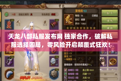 天龙八部私服发布网 独家合作，破解私服选择困局，零风险开启颠覆式狂欢！