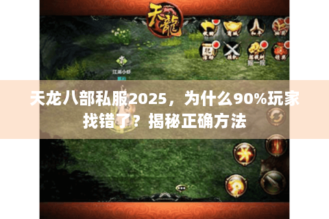 天龙八部私服2025，为什么90%玩家找错了？揭秘正确方法