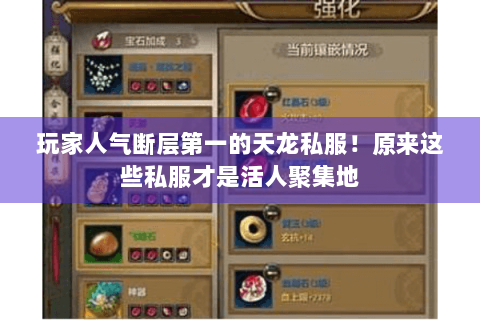 玩家人气断层第一的天龙私服！原来这些私服才是活人聚集地