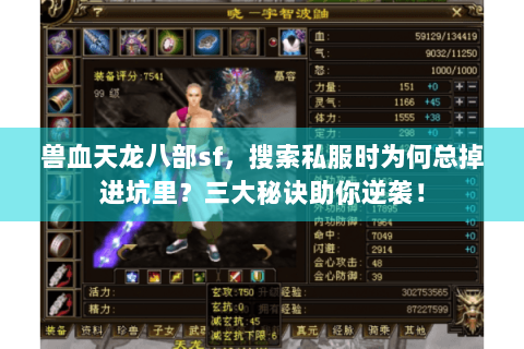 兽血天龙八部sf，搜索私服时为何总掉进坑里？三大秘诀助你逆袭！