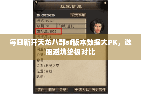 每日新开天龙八部sf版本数据大PK，选服避坑终极对比