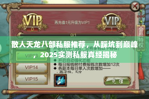 散人天龙八部私服推荐，从踩坑到巅峰，2025实测私服真经揭秘