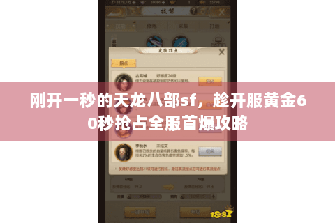 刚开一秒的天龙八部sf，趁开服黄金60秒抢占全服首爆攻略