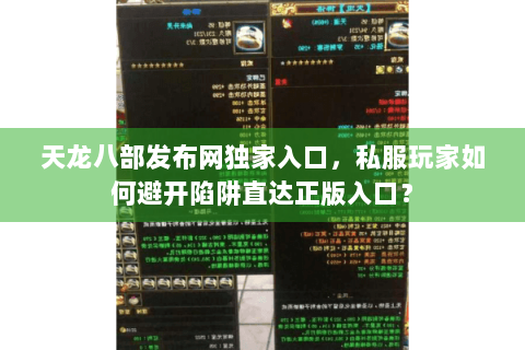 天龙八部发布网独家入口，私服玩家如何避开陷阱直达正版入口？