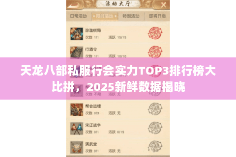 天龙八部私服行会实力TOP3排行榜大比拼，2025新鲜数据揭晓