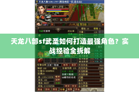 天龙八部sf武圣如何打造最强角色？实战经验全拆解