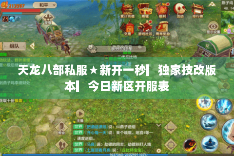 天龙八部私服★新开一秒▎独家技改版本▎今日新区开服表