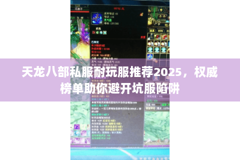 天龙八部私服耐玩服推荐2025，权威榜单助你避开坑服陷阱