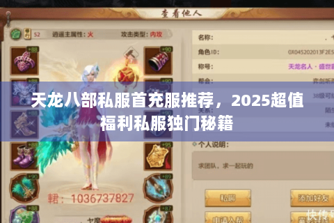 天龙八部私服首充服推荐，2025超值福利私服独门秘籍