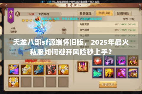 天龙八部sf源端怀旧版，2025年最火私服如何避开风险秒上手？
