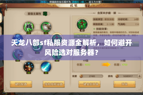 天龙八部sf私服资源全解析，如何避开风险选对服务器？