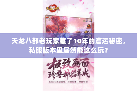 天龙八部老玩家藏了10年的漕运秘密，私服版本里居然能这么玩？