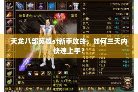 天龙八部英雄sf新手攻略，如何三天内快速上手？