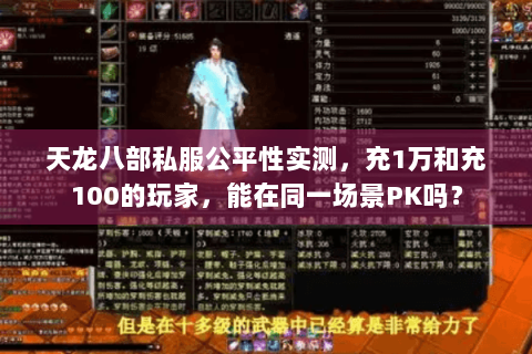 天龙八部私服公平性实测，充1万和充100的玩家，能在同一场景PK吗？