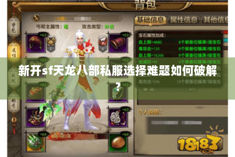 新开sf天龙八部私服选择难题如何破解？