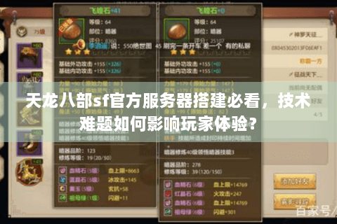 天龙八部sf官方服务器搭建必看，技术难题如何影响玩家体验？