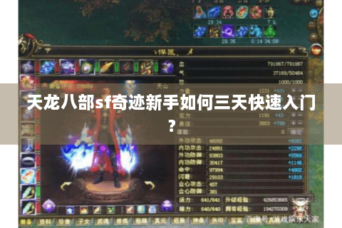 天龙八部sf奇迹新手如何三天快速入门？