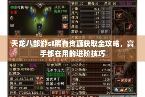 天龙八部游sf稀有资源获取全攻略，高手都在用的进阶技巧