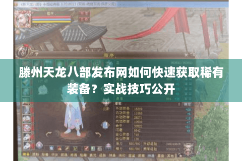 滕州天龙八部发布网如何快速获取稀有装备？实战技巧公开