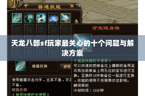 天龙八部sf玩家最关心的十个问题与解决方案