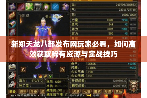 新郑天龙八部发布网玩家必看，如何高效获取稀有资源与实战技巧