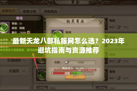 最新天龙八部私服网怎么选？2023年避坑指南与资源推荐