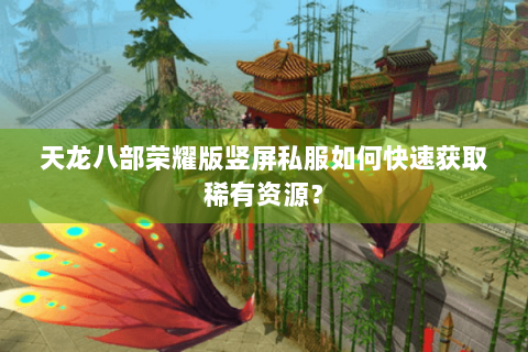 天龙八部荣耀版竖屏私服如何快速获取稀有资源？