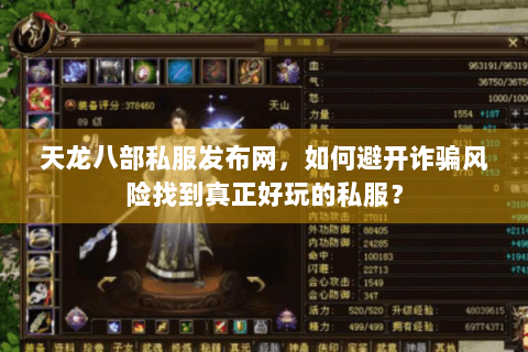 天龙八部私服发布网，如何避开诈骗风险找到真正好玩的私服？