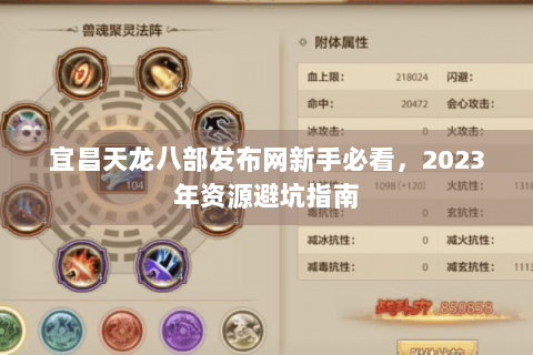 宜昌天龙八部发布网新手必看，2023年资源避坑指南