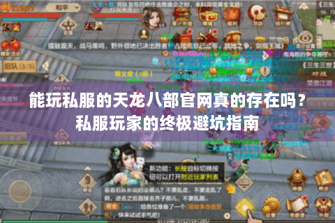能玩私服的天龙八部官网真的存在吗？私服玩家的终极避坑指南