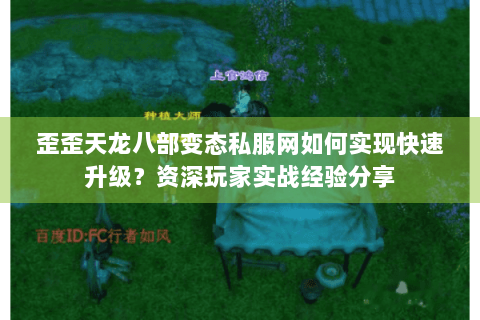 歪歪天龙八部变态私服网如何实现快速升级？资深玩家实战经验分享