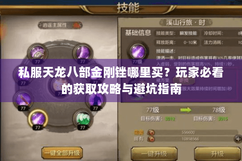 私服天龙八部金刚锉哪里买？玩家必看的获取攻略与避坑指南