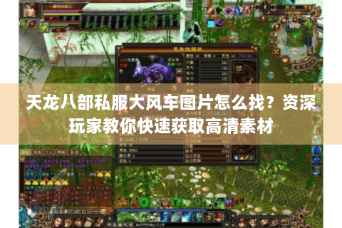 天龙八部私服大风车图片怎么找？资深玩家教你快速获取高清素材