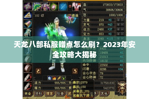 天龙八部私服赠点怎么刷？2023年安全攻略大揭秘