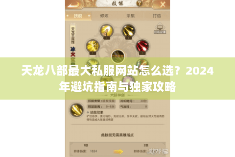天龙八部最大私服网站怎么选？2024年避坑指南与独家攻略