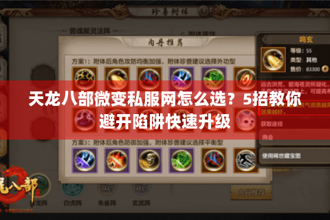 天龙八部微变私服网怎么选？5招教你避开陷阱快速升级