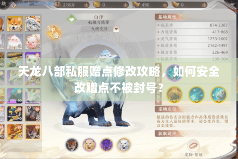 天龙八部私服赠点修改攻略，如何安全改赠点不被封号？