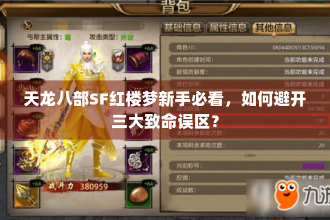 天龙八部SF红楼梦新手必看，如何避开三大致命误区？