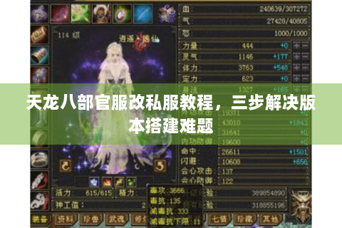 天龙八部官服改私服教程，三步解决版本搭建难题
